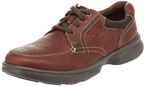 Clarks Herren Bradley Vibe Sneaker, Tan Tumbled Leather,45 EU von Clarks