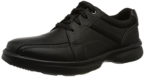 Clarks Herren Bradley Walk Oxford-Schuh, Black Tumbled Leather, 40 EU von Clarks