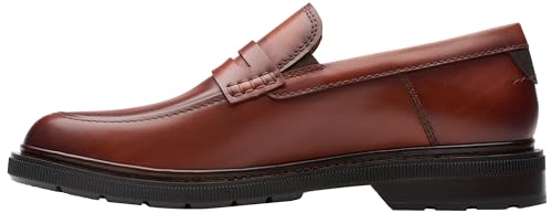 Clarks Herren Burchill Penny Loafer flach, braun (tan), 45 EU von Clarks