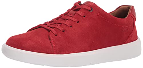 Clarks Herren Cambro Low Sneaker, Rotes Wildleder, 42.5 EU von Clarks