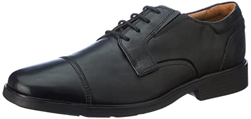 Clarks Herren Clarkslite Cap Oxford, Black Leather, 39.5 EU von Clarks