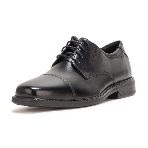 Clarks Herren Cosgrove Cap Oxford, Schwarz Leder, 45.5 EU Weit von Clarks