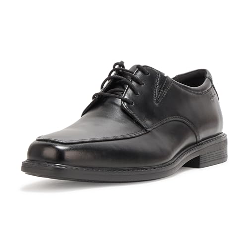 Clarks Herren Cosgrove Schürze Oxford, Schwarz Leder, 41.5 EU von Clarks