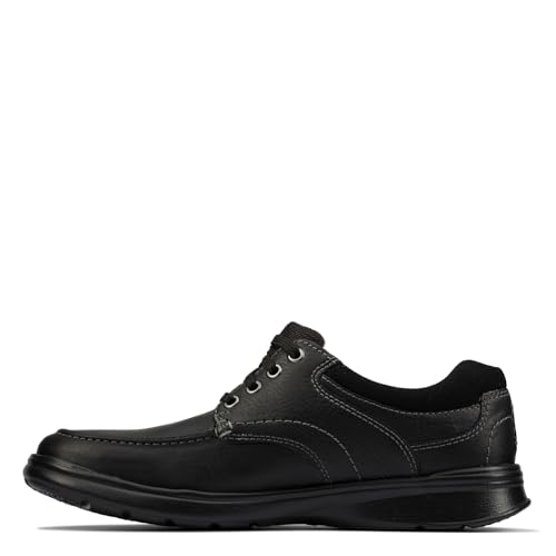 Clarks Herren Cotrell Edge Oxford, Schwarzes Öliges Leder, 42 EU Weit von Clarks