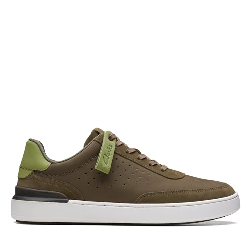 Clarks Herren CourtLite Tor Sneaker, Olive, 45 EU von Clarks