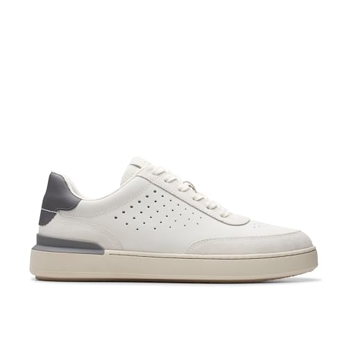 Clarks Herren Courtlite Run Sneaker, White Nubuck, 41.5 EU Clarks Herren Courtlite Run Sneaker, White Nubuck, 41.5 EU von Clarks