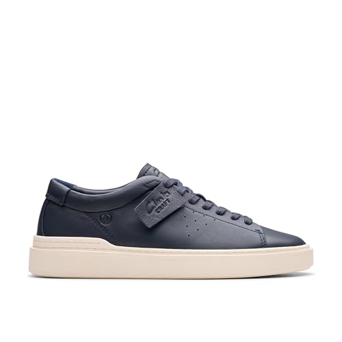 Clarks Herren Craft Swift Sneaker, Navy Leather, 39 1/2 EU von Clarks