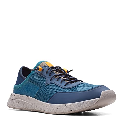 Clarks Herren Davis Low Sneaker, Blaugrünes Kombi, 44 EU von Clarks