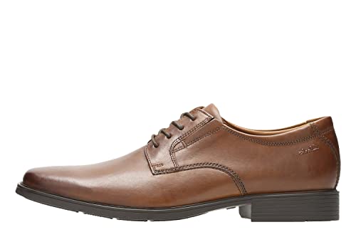 Clarks Herren Derby Schnürschuh Oxford, Dark Tan Leder, 40 EU Weit von Clarks