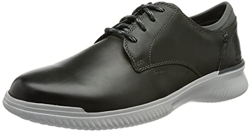 Clarks Herren Donaway Plain Sneaker, Dunkelgraues Leder, 45 EU von Clarks