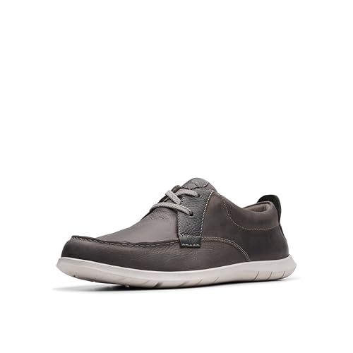 Clarks Herren Flexway Lace Bootsschuh, Light Grey Leather, 43 EU von Clarks