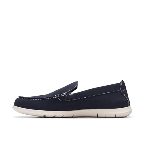 Clarks Herren Flexway Step Flacher Slipper, Navy Suede, 43 EU von Clarks