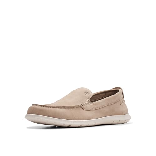 Clarks Herren Flexway Step Mokassin, Sandfarbenes Wildleder, 43 EU von Clarks