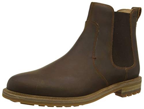 Clarks Herren Foxwell Top Chelsea Boots, Braun Beeswax Leather, 46 EU von Clarks