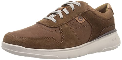 Clarks Herren Gaskill Vibe Sneaker Dark Tan Combi von Clarks