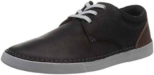 Clarks Herren Gereld Lace Sneaker, Schwarzes Leder, 43 EU von Clarks