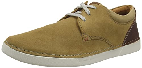 Clarks Herren Gereld Lace Sneaker, Dunkler Sand Wildleder, 41.5 EU von Clarks