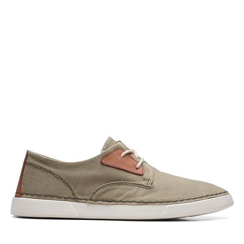 Clarks Herren Gereld Tie Sneaker, Olive Textile, 39.5 EU von Clarks