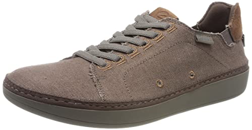 Clarks Herren Higley Lace Sneaker, Brown Canvas, 39.5 EU von Clarks