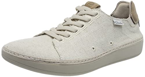 Clarks Herren Higley Lace Sneaker, Sand Canvas, 39.5 EU von Clarks