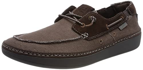 Clarks Herren Higley Tie Boat Shoe, Brown Combi, 42 EU Schmal von Clarks