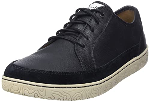 Clarks Herren Hodson Lace Sneaker, Black Leather, 45 EU von Clarks
