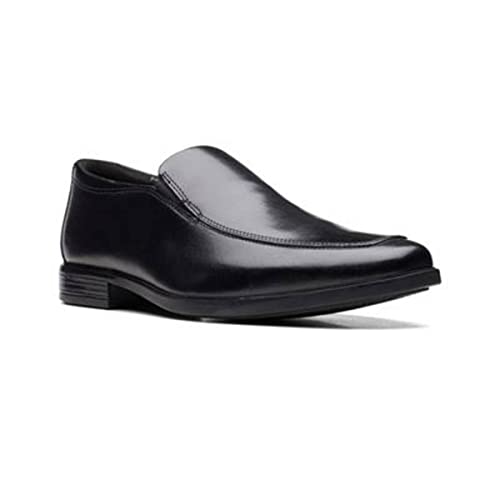 Clarks Herren Howard Edge Slipper, Black Leather, 45 EU von Clarks