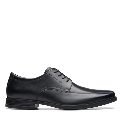 Clarks Herren Howard vorbei, Schwarzes Leder, 43 EU von Clarks