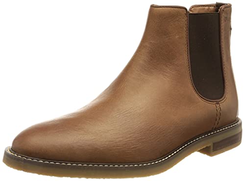 Clarks Herren Jaxen Chelsea-Stiefel, Tan Leather, 39.5 EU von Clarks