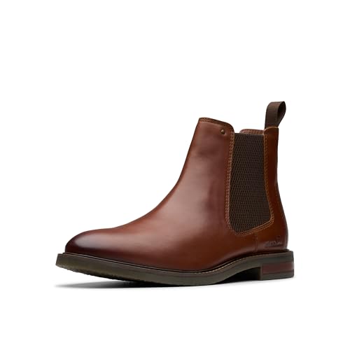 Clarks Men's Jaxen Easy Chelsea Boot, Hellbraunes Leder, 11.5 Wide von Clarks