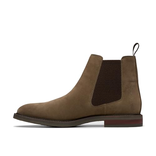Clarks Herren Jaxen Easy Chelsea-Stiefel, Stone Suede, 45.5 EU von Clarks