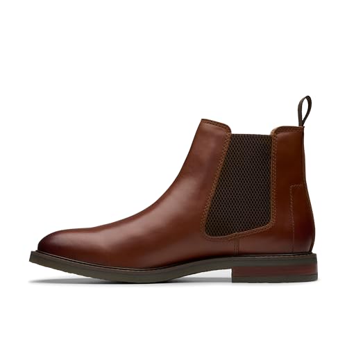Clarks Herren Jaxen Easy Chelsea-Stiefel, Tan Leather, 42 EU von Clarks
