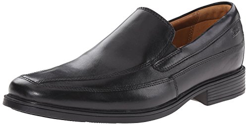 Clarks Herren Kippfrei Slipper, Schwarz Black Leather, 43 EU Weit von Clarks