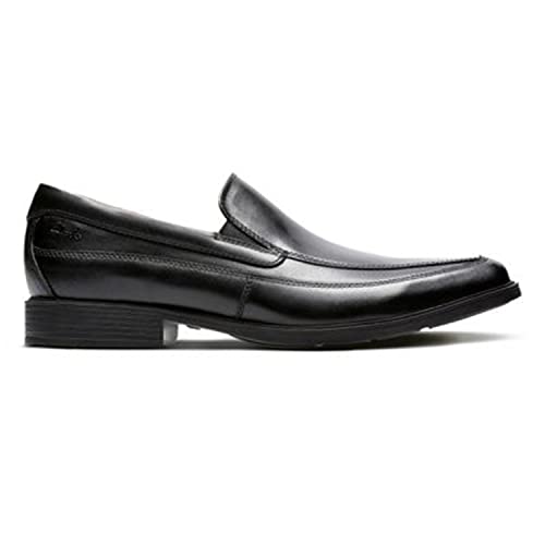 Clarks Herren Kippfrei Slipper, Schwarzes Leder, 43 EU von Clarks