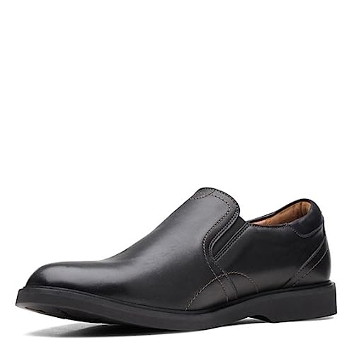 Clarks Herren Malwood Easy Slipper, schwarzes Leder, 39 EU von Clarks