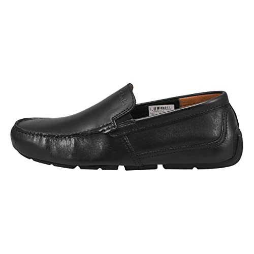 Clarks Herren Markman Plain Fahrer-Slipper, schwarzes Leder, 43 EU von Clarks