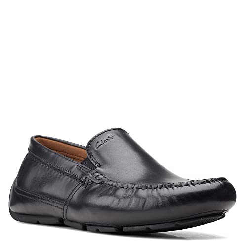 Clarks Herren Markman Plain Fahrer-Slipper, schwarzes Leder, 44.5 EU von Clarks
