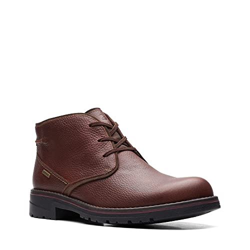 Clarks Herren Morris Peak wasserdicht Chukka-Stiefel, Dark Tan Leather, 44 EU von Clarks