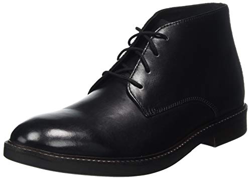 Clarks Herren Paulson Mid Halblange Stiefel, Black Leather, 41 EU von Clarks
