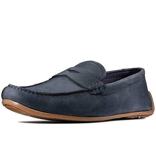 Clarks Herren Reazor Penny Mokassin, Blau (Navy Nubuck), 44 EU von Clarks