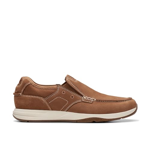 CLARKS Unisex Sailview Step Shoes, Light Tan Nubuck, 44.5 EU von CLARKS