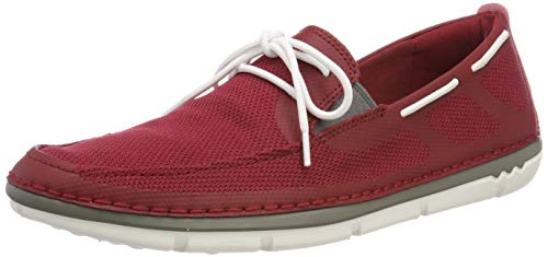 Clarks Herren Step Maro Wave Sneaker, Rot (Red Textile) von Clarks