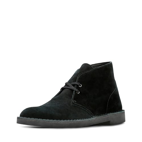 Clarks Herren-Stiefel Bushacre 2 Chukka, Schwarz - schwarze Velourslederoptik - Größe: 48 EU von Clarks