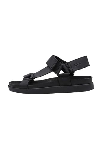 Clarks Herren Sunder Range Sandal, Black Leather, 40 EU von Clarks