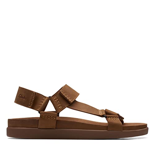 Clarks Herren Sunder Range Sandal, Tan Leather, 42 EU von Clarks