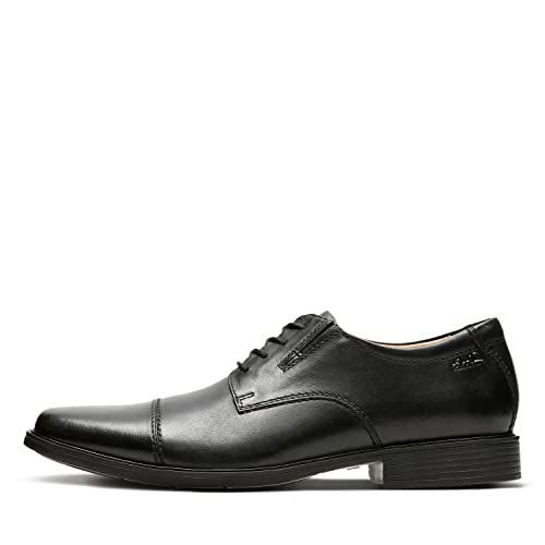 Clarks Herren Tilden Cap Oxford, Black Leather, 48 EU von Clarks