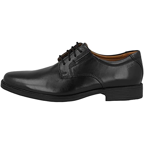 Clarks Herren Tilden Plain Derby, Black Leather, 41.5 EU von Clarks