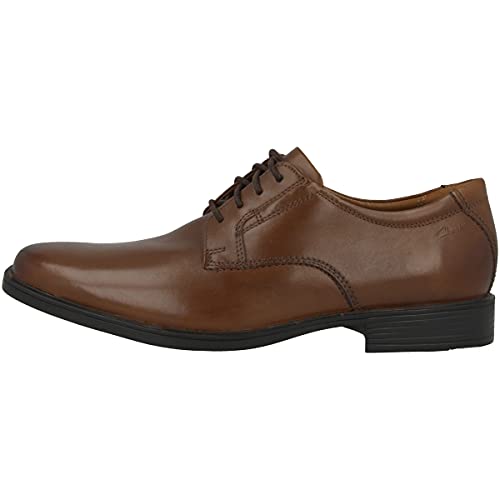 Clarks Herren Tilden Plain Derbys, Dark Tan Leather, 45 EU von Clarks