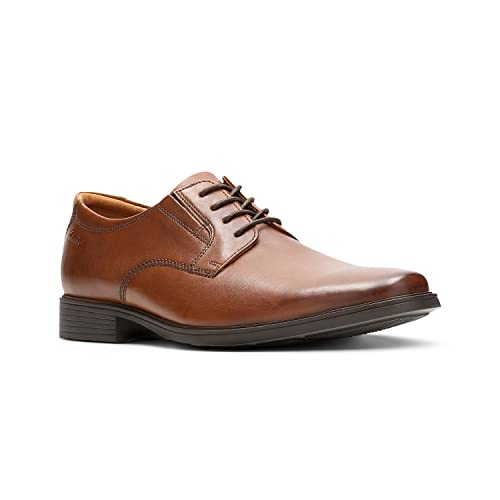 Clarks Herren Tilden Plain Oxford, Dunkelbraunes Leder, 41.5 EU Weit von Clarks