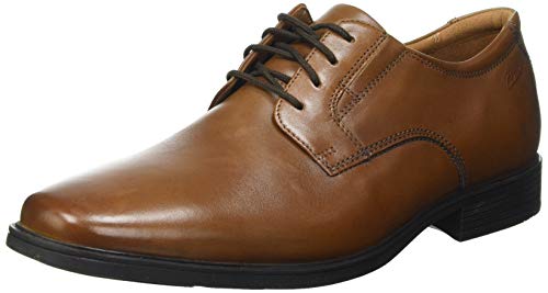 Clarks Herren Tilden Plain Oxford, Dunkelbraunes Leder, 41.5 EU Weit von Clarks